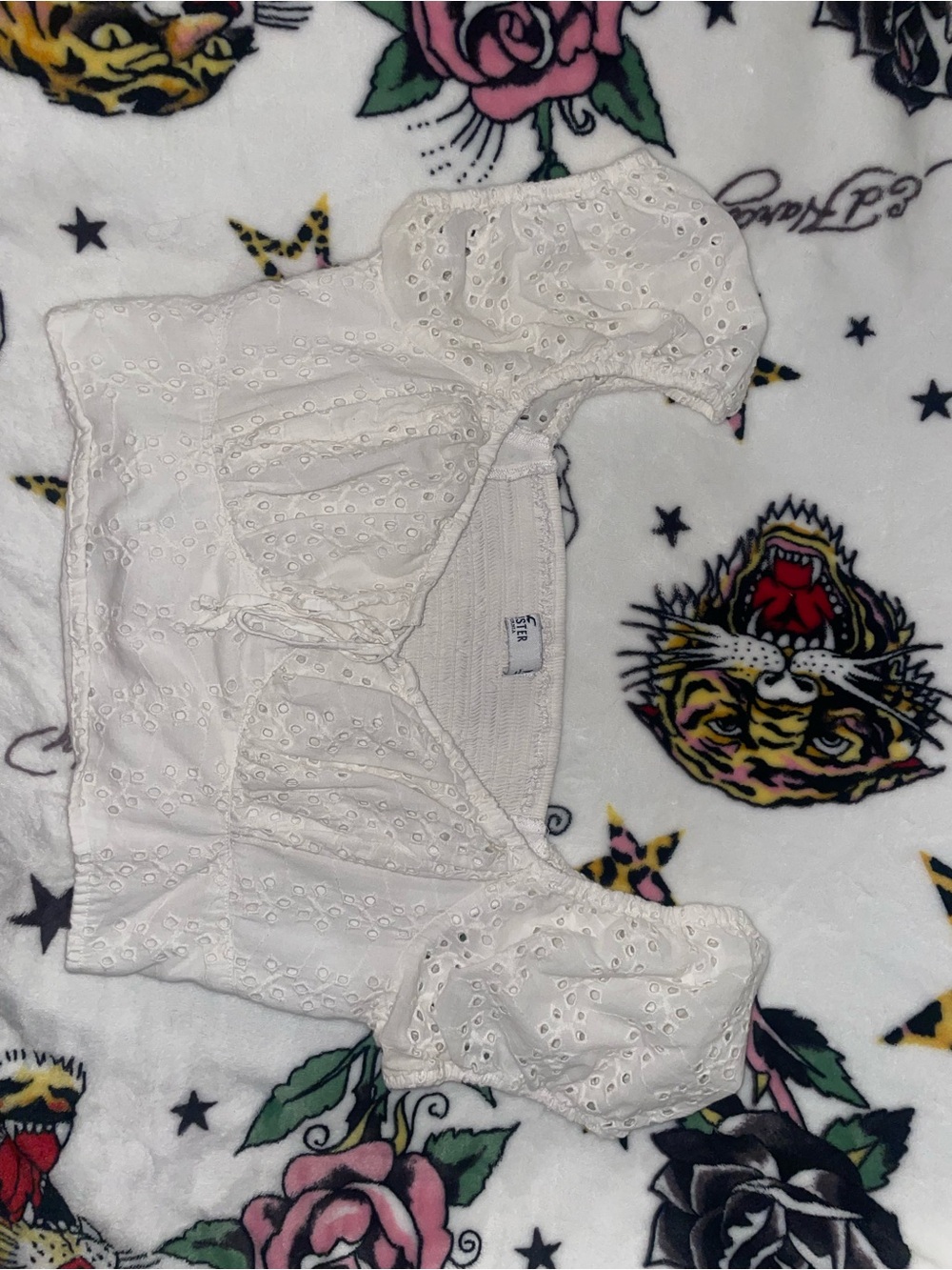 Hollister White Puff Sleeve & Rue 21 Sparkly key hole spaghetti strap